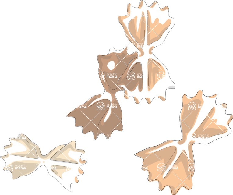 Italy Themed Graphic Collection - Farfalle Vector Clipart